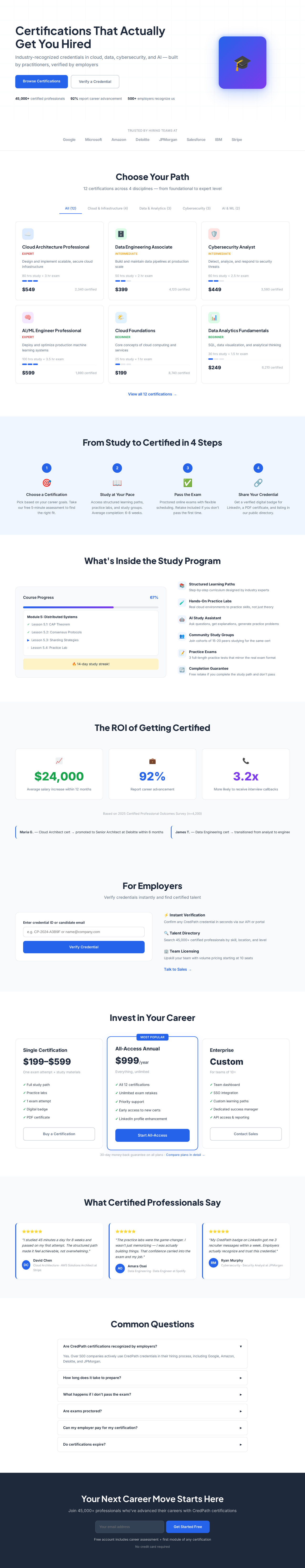certification platform page generated by Claude