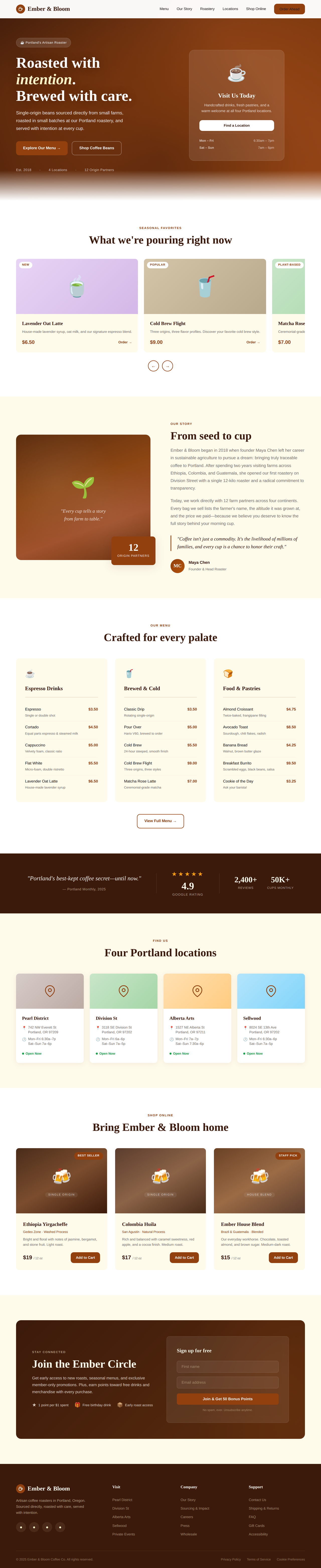 artisan coffee shop homepage generated by Claude